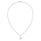 True Origin 14k White Gold 1/2 carat Lab Grown Diamond VS DEF 18 inch Alphabet H Pendant Necklace