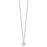 True Origin 14k White Gold 1/2 carat Lab Grown Diamond VS DEF 18 inch Solitaire Pendant Necklace