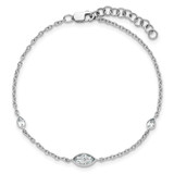 True Origin 14k White Gold 1/2 carat Lab Grown Diamond VS DEF 6.5 inch Bracelet with a 1 inch extension - BM-9DFB8471-6215