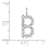True Origin 14k White Gold 1/2 carat Lab Grown Diamond VS DEF Alphabet B Pendant