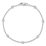 True Origin 14k White Gold 1/2 carat Lab Grown Diamond VS+ F+ Nine Station 9 inch Bracelet