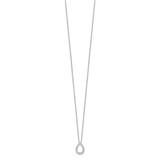 True Origin 14k White Gold 1/3 carat Lab Created Diamond VS DEF 18 inch Fancy Teardrop Necklace
