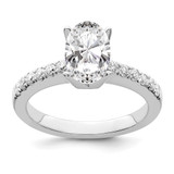 True Origin 14K White Gold 1/3 carat Lab Grown Diamond VS  D E F  Semi Mount Oval Engagement Ring