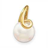 14k 8-9mm White Button Freshwater Cultured Pearl Pendant Slide - XC-52525FDD-8135