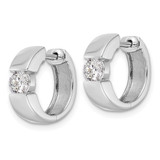 True Origin 14k White Gold 1/3 carat Lab Grown Diamond VS DEF Hinged Hoop Earrings - EM-2119AD6B-6601