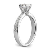 True Origin 14k White Gold 1/4 carat Lab Grown Diamond VS  D E F  Semi Mount Oval Engagement Ring - RM-630DF334-1606