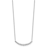 True Origin 14K White Gold 1/4 carat Lab Grown Diamond VS  D E F 18 inch Graduated Curved Bar Necklace