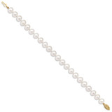 14k 8-9mm White Near Round Freshwater Cultured Pearl 8.25 inch Bracelet