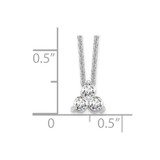 True Origin 14K White Gold 1/4 carat Lab Grown Diamond VS  D E F Three Stone 18 inch Necklace