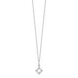 True Origin 14k White Gold 1/4 carat Lab Grown Diamond VS DEF 18 inch Bloom Floral Pendant Necklace