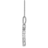 True Origin 14k White Gold 1/4 carat Lab Grown Diamond VS DEF 18 inch Bloom Floral Pendant Necklace
