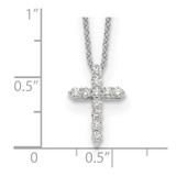 True Origin 14k White Gold 1/4 carat Lab Grown Diamond VS DEF 18 inch Cross Pendant Necklace