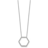 True Origin 14k White Gold 1/4 carat Lab Grown Diamond VS DEF 18 inch Hexagon Necklace