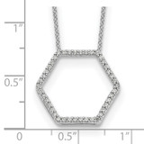 True Origin 14k White Gold 1/4 carat Lab Grown Diamond VS DEF 18 inch Hexagon Necklace