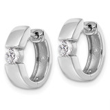 True Origin 14k White Gold 1/4 carat Lab Grown Diamond VS DEF Hinged Hoop Earrings