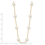 14k 8-9mm White Near-Round Freshwater Cultured Pearl 14-Station 18 inch Necklace