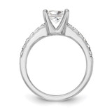 True Origin 14K White Gold 1/5 carat Lab Grown Diamond VS  D E F  Semi Mount Princess Engagement Ring