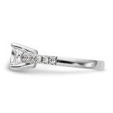 True Origin 14K White Gold 1/5 carat Lab Grown Diamond VS  D E F  Semi Mount Princess Engagement Ring