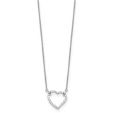 True Origin 14k White Gold 1/5 carat Lab Grown Diamond VS DEF 18 inch Hearts Pendant Necklace