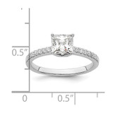 True Origin 14K White Gold 1/6 carat Lab Grown Diamond VS  D E F Semi Mount Princess Engagement Ring