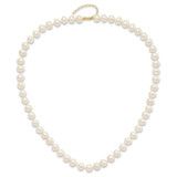 14k 8-9mm White Near-Round Freshwater Cultured Pearl 18 inch Necklace with 2 inch Extender/7.5 inch Bracelet with 1 inch Extender/Post Earrings Set