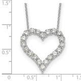 True Origin 14k White Gold 2 carat Lab Grown Diamond VS DEF 18 inch Open Heart Pendant Necklace