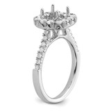 True Origin 14K White Gold 3/4 carat Lab Grown Diamond VS  D E F  Semi Mount Ascher Halo Engagement Ring
