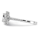 True Origin 14K White Gold 3/4 carat Lab Grown Diamond VS  D E F  Semi Mount Princess Halo Engagement Ring