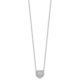 True Origin 14k White Gold 3/4 carat Lab Grown Diamond VS DEF 18 inch Heart Necklace
