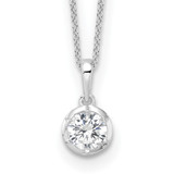 True Origin 14k White Gold 3/4 carat Lab Grown Diamond VS DEF 18 inch Solitaire Pendant Necklace