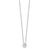 True Origin 14k White Gold 3/4 carat Lab Grown Diamond VS DEF 18 inch Solitaire Slide Necklace