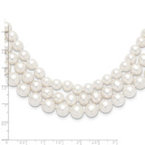 14k 8-9mm White Near-Round Freshwater Cultured Pearl 3-Strand 16 inch Necklace