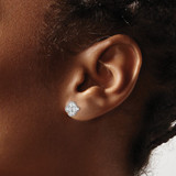 True Origin 14k White Gold 3/4 carat Lab Grown Diamond VS DEF Bloom Floral Post Earrings