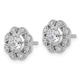True Origin 14k White Gold 3/4 carat Lab Grown Diamond VS DEF Floral Post Earrings - EM-1760E5E7-3415