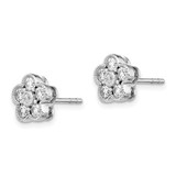 True Origin 14k White Gold 3/4 carat Lab Grown Diamond VS DEF Floral Post Earrings - EM-AAF60292-6354