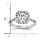 True Origin 14K White Gold 3/8 carat Lab Grown Diamond VS  D E F  Semi Mount Cushion Halo Engagement Ring - RM-7E63376C-7829