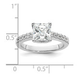 True Origin 14K White Gold 3/8 carat Lab Grown Diamond VS  D E F  Semi Mount Princess Engagement Ring - RM-CBC51228-7445