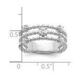 True Origin 14k White Gold 3/8 carat Lab Grown Diamond VS D E F Triple Band