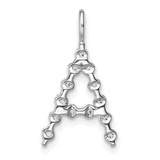 True Origin 14k White Gold 3/8 carat Lab Grown Diamond VS DEF Alphabet A Pendant