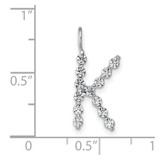 True Origin 14k White Gold 3/8 carat Lab Grown Diamond VS DEF Alphabet K Pendant