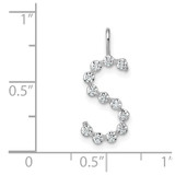 True Origin 14k White Gold 3/8 carat Lab Grown Diamond VS DEF Alphabet S Pendant