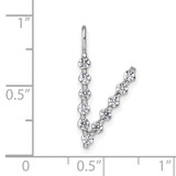 True Origin 14k White Gold 3/8 carat Lab Grown Diamond VS DEF Alphabet V Pendant