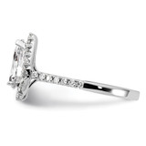 True Origin 14K White Gold 5/8 carat Lab Grown Diamond VS  D E F  Semi Mount Pear Halo Engagement Ring - RM-63763524-3826