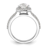 True Origin 14K White Gold 5/8 carat Lab Grown Diamond VS  D E F  Semi Mount Pear Halo Engagement Ring - RM-DC81F1A4-1045