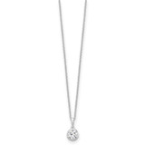 True Origin 14k White Gold 5/8 carat Lab Grown Diamond VS DEF 18 inch Solitaire Pendant Necklace