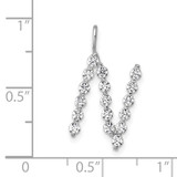 True Origin 14k White Gold 5/8 carat Lab Grown Diamond VS DEF Alphabet N Pendant