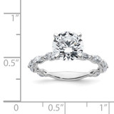 True Origin 14k White Gold 5/8 carat Lab Grown Diamond VS DEF Round Semi Mount Engagement Ring