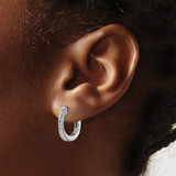 True Origin 14k White Gold 5/8 carat Lab Grown Diamond VS DEF Twisted Hinged Hoop Earrings