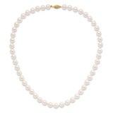 14k 8-9mm White Round Akoya Saltwater Cultured Pearl 20 inch Necklace