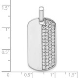 True Origin 14K White Gold Men's 1 carat Lab Grown Diamond VS D E F  Dog Tag Pendant - PM-836B9C2B-8152